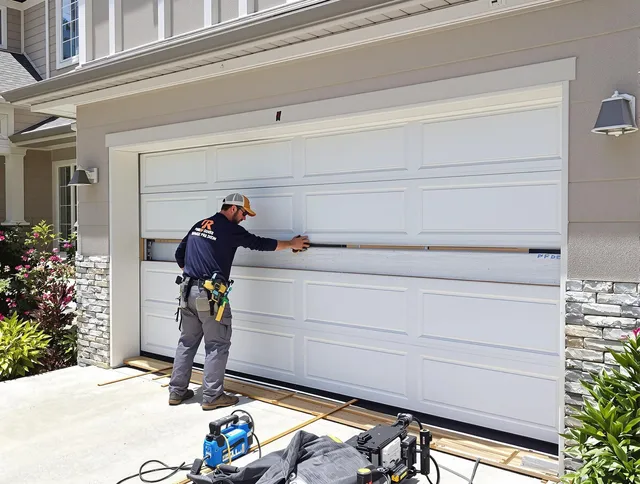 Sanford Garage Door Repair team performing complete garage door replacement at Sanford residence