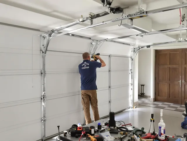 Sanford Garage Door Repair certified technician performing precision garage door repair in Sanford