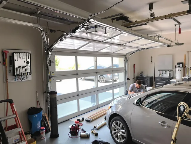 Garage door noise reduction service by Sanford Garage Door Repair in Sanford