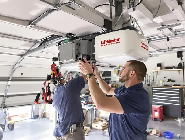 Sanford Garage Door Repair technician performing advanced diagnostics on garage opener in Sanford