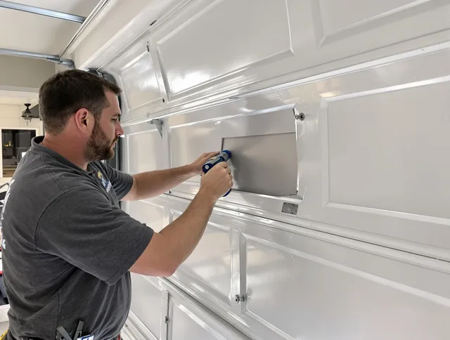 Garage door panel repair by Sanford Garage Door Repair in Sanford